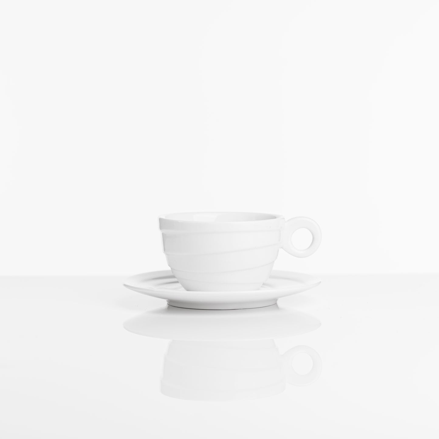 Porcelain Espresso Cup & Saucer Set. 90 ml. High-fired porcelain.